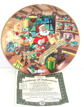 Disney Mickey Mouse Collector Plate  Holiday Magic Naughty Nice Bradford - £39.78 GBP