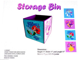 Disney Princess Storage Cube Belle Cinderella Ariel Rapunzel Theme Parks - £31.35 GBP