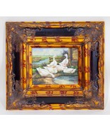 Gorgeous Untitled Oil Painting on Board of Ducks with Gilt Baroque Framed - £395.67 GBP