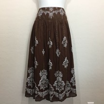 Dressbarn Womens Brown Silver Long Beaded Sequin Skirt Modest 14 - $34.99