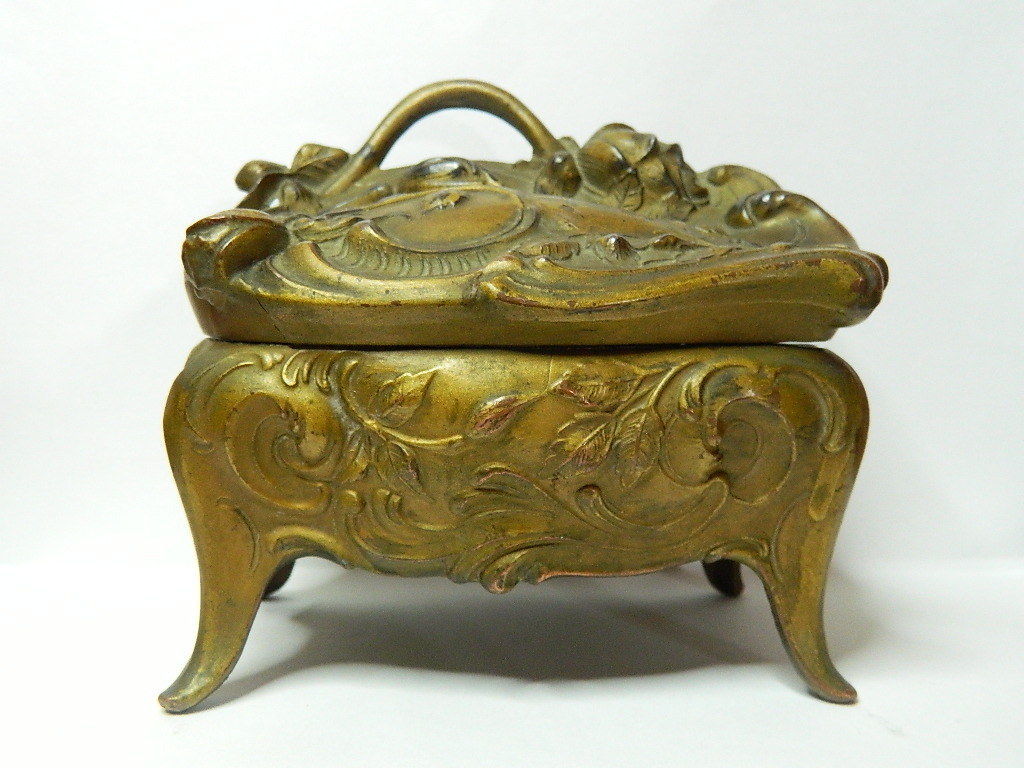 Primary image for antique  Art nouveau composition metal  Jewelry box