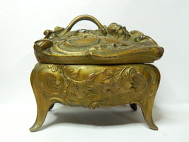 antique  Art nouveau composition metal  Jewelry box - £78.53 GBP