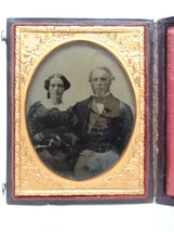 Antique Ambrotype Photograph Very Good Wealthy Husband Wife 4.75&quot;x3.75&quot; - £99.22 GBP