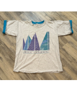 Vtg Bar Harbor Maine Mens T-Shirt Single Stitched Gray Sails Boat Tri-Co... - £15.28 GBP