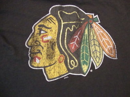 NHL Chicago Blackhawks Hockey Retro Brand Sportswear Fan Black T Shirt S... - £13.44 GBP