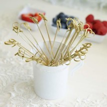 100 Twisted Knot Skewers 6&quot;&quot; Natural Bamboo Picks Wedding Party Buffet Supplies - £8.91 GBP