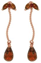 Galaxy Gold GG 14k Rose Gold Chandelier Earrings with Natural Garnets - $292.99+