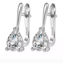 925 Sterling Silver Lab Diamond Stud Earrings - £27.74 GBP
