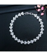 9Ct Diamond 3Stone Mickey Mouse Bracelet Women&#39;s 14k White Gold Plated S... - £197.10 GBP