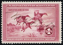 RW2, Used $1 Duck Stamp SCV $160.00 * Stuart Katz - £46.94 GBP