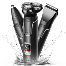 Electric Shaver Razor for Men, 3 in 1 Men’S Cordless LED Display IPX7 Wa... - £35.57 GBP