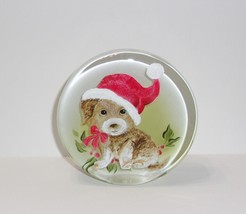 Fenton Glass Santa Puppy Dog Christmas Paperweight Figurine Ltd Ed M Kibbe #6/13 - £146.75 GBP