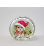 Fenton Glass Santa Puppy Dog Christmas Paperweight Figurine Ltd Ed M Kib... - £143.71 GBP