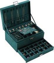 Zuzooq Women Jewelry Organizer Box, 3-Layer Velvet Jewelry Boxes, Zuz002A - £29.88 GBP