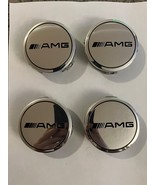 Mercedes Benz AMG Silver alloy wheel center caps hubcaps - $423.83 MXN