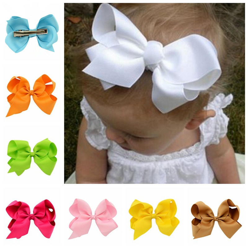 30 Pcs 6" Baby Girls Huge Grosgrain Ribbon Boutique Hair Bows For Girls Toddlers