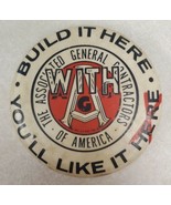 Vintage Associated General Contractors of America &quot;Build it Here&quot; Pin Pi... - €21,32 EUR