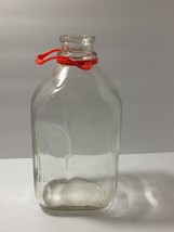 Plain Half Gallon Liquid Glass Milk Bottle Red Plastic Handle Vintage (No. 4) - £11.77 GBP