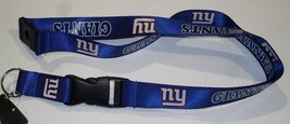 NFL New York Giants Logo on Blue Lanyard Detachable Keyring 23&quot;X3/4&quot; Aminco - £7.60 GBP