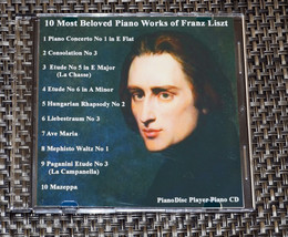 Franz Liszt Most Beloved Player Pianos Solos For PianoDisc Yamaha  Player Pianos - $24.95