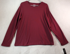Hasting &amp; Smith Shirt Top Womens XL Maroon Cotton Long Casual Sleeve Round Neck - £10.73 GBP