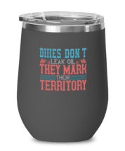 Motorcycle Wine Glass Bikes don&#39;t leak oil, they mark their territory Black-WG  - £20.66 GBP