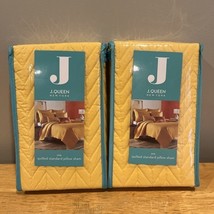 (2) J. Queen New York Standard Pillow Sham Yellow Gold Camden Coverlet Q... - $39.59