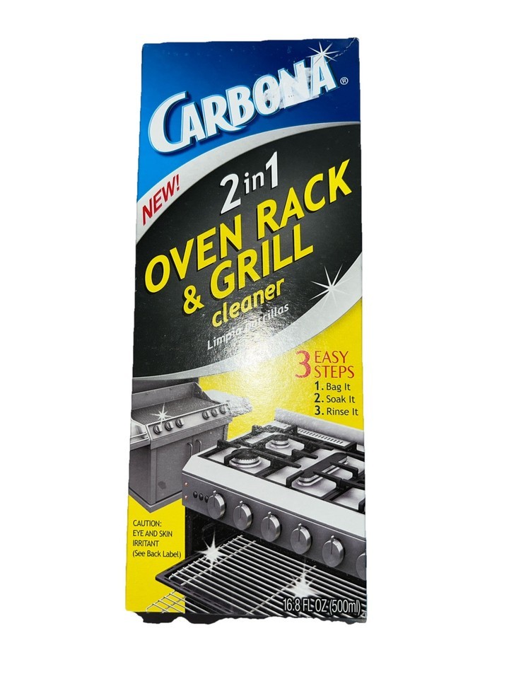Carbona 2-in-1 Oven Rack + Grill Cleaner 16.8 Oz Bag + Gloves  Included New - $19.34