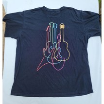 Colored Guitars Electric Acoustic Classical Music Lover T-Shirt Unisex T... - $25.14