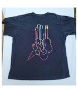 Colored Guitars Electric Acoustic Classical Music Lover T-Shirt Unisex T... - $25.14
