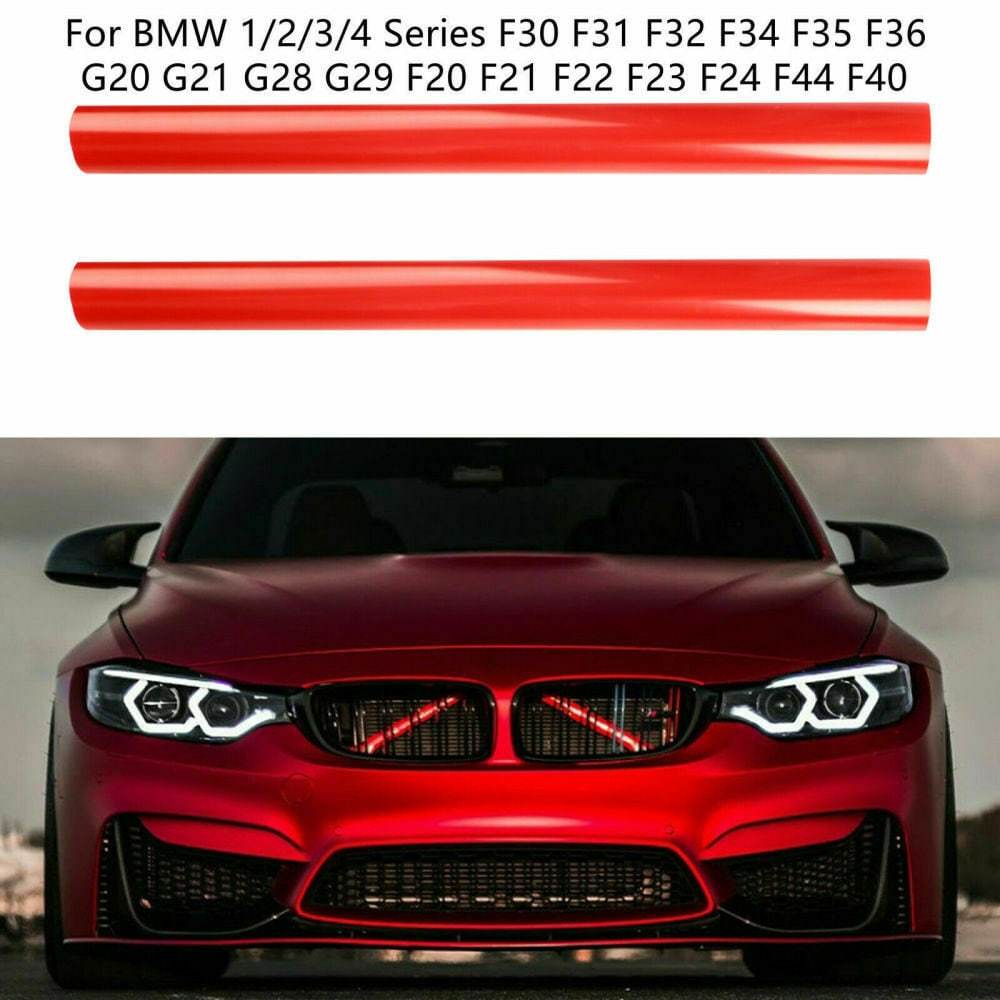 Primary image for Fits BMW Red Grill Bar V Brace F36 4 Series Front Grille Trim Strips Cover