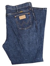 VTG 90s Wrangler Cowboy Cut Jeans 42X32 Dark Blue Western Denim 936DSD USA - £38.95 GBP