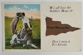 Maryland Camp Meade We All Love Soldier Boys Women Kissing Men Postcard S18 - £7.07 GBP