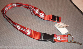 NCAA Alabama Crimson Tide Logo on Red Lanyard 23&quot; Long 1&quot; Wide by Aminco - £7.49 GBP