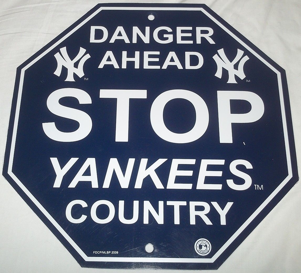 MLB New York Yankees Team Stop Sign 12"x12" Styrene Plastic by Fremont
