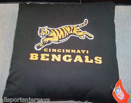 NFL Cincinnati Bengals Silk Screen Logo on 12&quot; by 12&quot; Throw Pillow by No... - £15.89 GBP