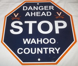 NCAA Virginia Cavaliers Team Stop Sign 12&quot;x12&quot; Styrene Plastic by Fremont Die - $17.99
