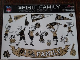 NFL New Orleans Saints Family Spirit Window Decals set of 17 By Rico Industries - £11.98 GBP