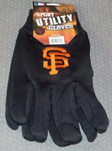 MLB San Francisco Giants Utility Gloves Black w/ Black Palm by FOCO - £12.58 GBP