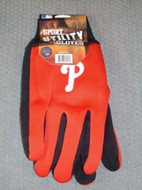 MLB Philadelphia Phillie Alt. Logo Utility Gloves Red w/ Black Palm by FOCO - £7.14 GBP