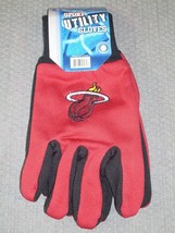 NBA Miami Heat Utility Gloves Red w/ Black Palm by FOCO - £12.50 GBP