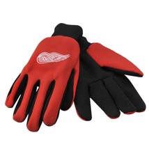 NHL Detroit Red Wings Colored Palm Utility Gloves Red w/ Black Palm by FOCO - £8.83 GBP