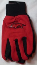NCAA Arkansas Razorbacks Colored Palm Utility Gloves Red w/ Black Palm by FOCO - £11.98 GBP
