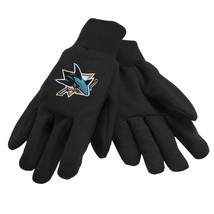 NHL San Jose Sharks Colored Palm Utility Gloves Black w/ Black Palm by FOCO - £11.14 GBP