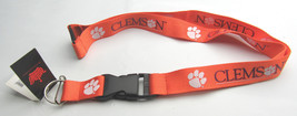 NCAA Clemson Tigers Orange Keychain Lanyard Name and Logo 23"L 3/4"W By Aminco - £7.44 GBP