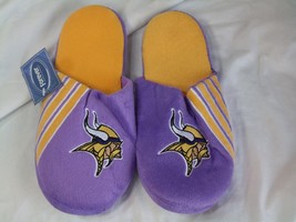 Nwt Nfl Stripe Logo Slide Slippers - Minnesota Vikings - Medium - $19.95