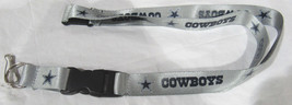 NFL Dallas Cowboys on Silver Lanyard Detachable Keyring 23"X3/4" Aminco - $9.49