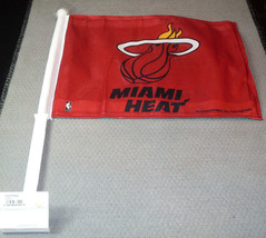 NBA Miami Heat Logo over Name on Red Window Car Flag by RICO Industries - $21.99