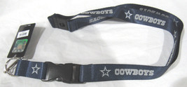 NFL Dallas Cowboys Blue Lanyard Detachable Keyring 23"X3/4" Aminco - $9.49