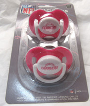 NFL Los Angeles Chargers Pacifier set of Pink Color On Card by baby fanatic - £8.56 GBP